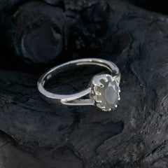 Labradorite Solitaire American 92.5 Silver Gray Gemstones Dainty Trendy Ring Jewellery