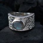 Labradorite Solitaire Moroccan Sterling Silver Gray Gems Essential  Art Deco Ring Jewelry