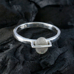 Labradorite Solitaire Japanese Silver Gray Gems Delicate Fairytale Ring Jewellery