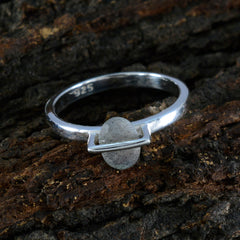 Labradorite Solitaire Japanese Silver Gray Gems Delicate Fairytale Ring Jewellery