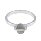 Labradorite Solitaire Japanese Silver Gray Gems Delicate Fairytale Ring Jewellery
