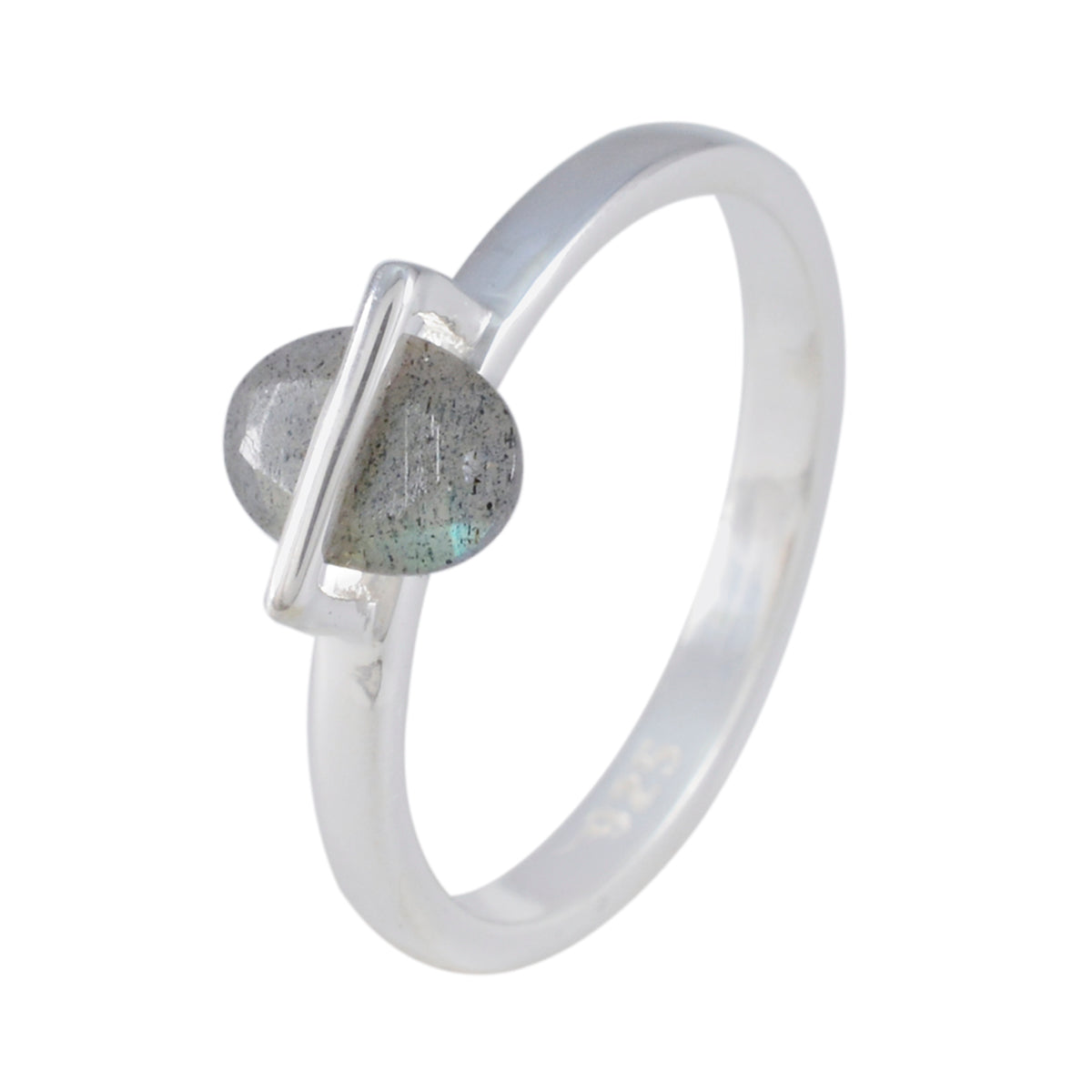Labradorite Solitaire Japanese Silver Gray Gems Delicate Fairytale Ring Jewellery