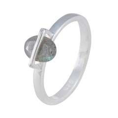 Labradorite Solitaire Japanese Silver Gray Gems Delicate Fairytale Ring Jewellery