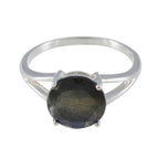 Labradorite Solitaire Russian 925 Silver Gray Gems Featherlight Glamorous Ring Jewellery
