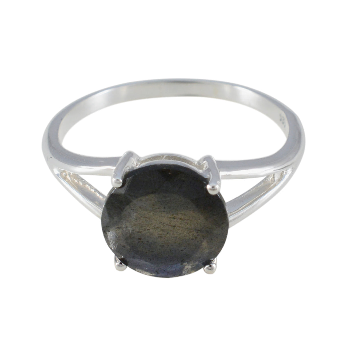 Labradorite Solitaire Russian 925 Silver Gray Gems Featherlight Glamorous Ring Jewellery