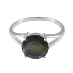 Labradorite Solitaire Russian 925 Silver Gray Gems Featherlight Glamorous Ring Jewellery