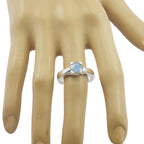 Labradorite Solitaire Indian Sterling Silver Gray Gemstone Tiny Trendy Ring Jewellery