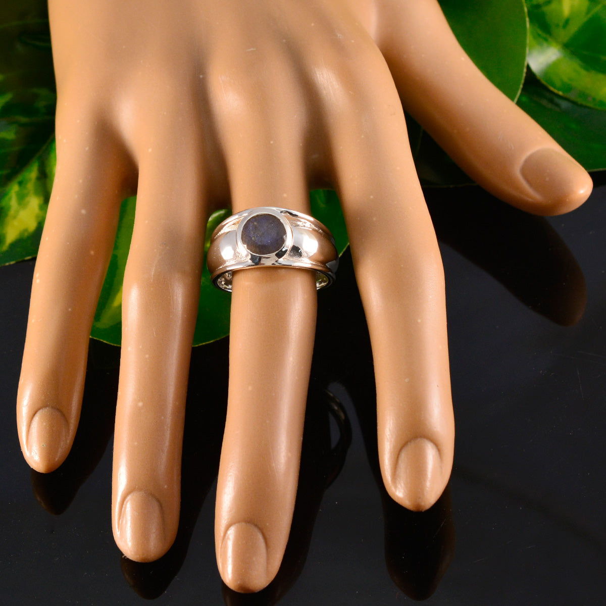 Labradorite Solitaire African 925 Silver Gray Gemstone Classic Graceful Ring Jewellery