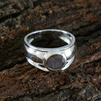 Labradorite Solitaire African 925 Silver Gray Gemstone Classic Graceful Ring Jewellery