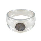 Labradorite Solitaire African 925 Silver Gray Gemstone Classic Graceful Ring Jewellery