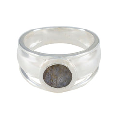 Labradorite Solitaire African 925 Silver Gray Gemstone Classic Graceful Ring Jewellery