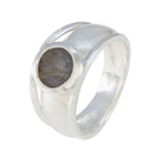 Labradorite Solitaire African 925 Silver Gray Gemstone Classic Graceful Ring Jewellery