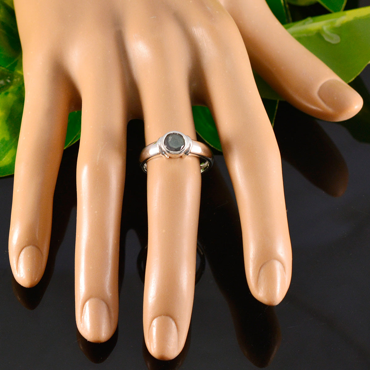 Labradorite Solitaire Moroccan 925 Silver Gray Gemstones Featherlight Contemporary Ring Jewellery