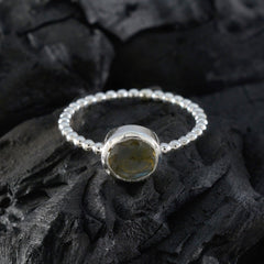 Labradorite Solitaire Japanese 925 Sterling Silver Gray Gems Delicate Twist Ring Jewellery