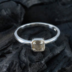 Labradorite Solitaire American 925 Silver Gray Gemstone Delicate Modern Ring Jewellery