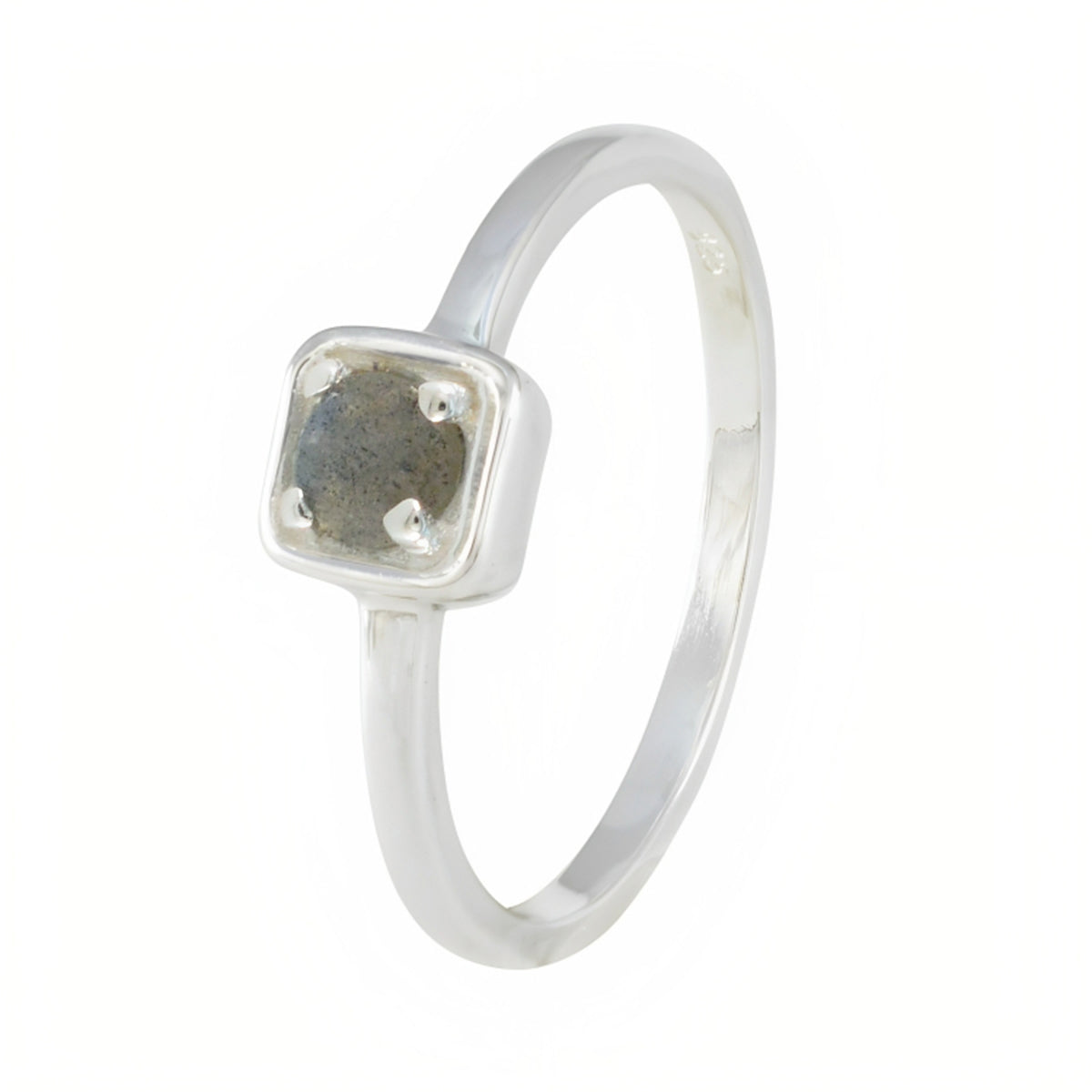 Labradoriet Solitaire Amerikaanse 925 Zilvergrijze Edelsteen Delicate Moderne Ring Sieraden Secundaire afbeelding