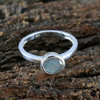 Labradorite Solitaire American 925 Sterling Silver Gray Gems Dainty Abstract Ring Jewelry