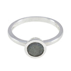 Labradorite Solitaire American 925 Sterling Silver Gray Gems Dainty Abstract Ring Jewelry