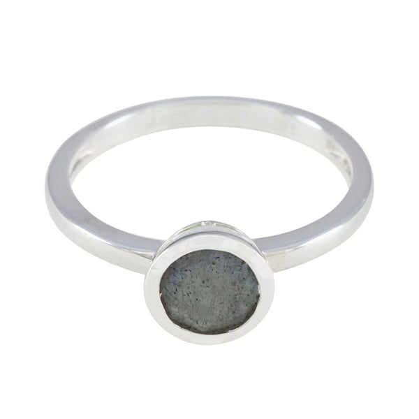 Labradorite Solitaire American 925 Sterling Silver Gray Gems Dainty Abstract Ring Jewelry