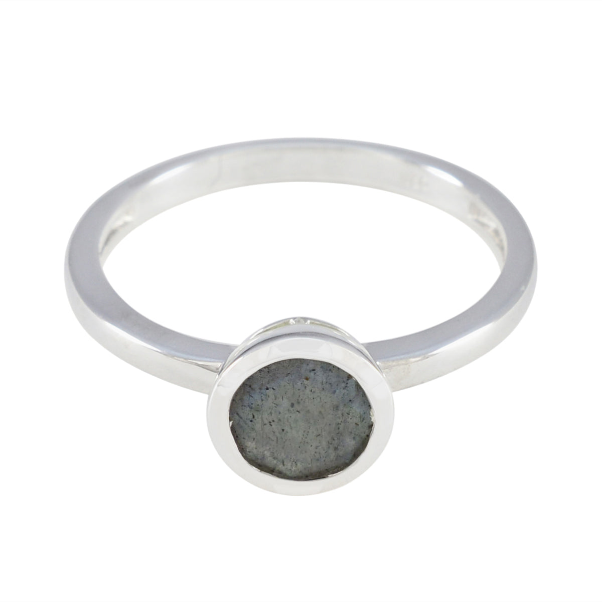 Labradorite Solitaire American 925 Sterling Silver Gray Gems Dainty Abstract Ring Jewelry