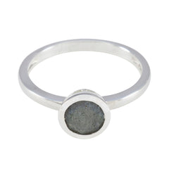 Labradorite Solitaire American 925 Sterling Silver Gray Gems Dainty Abstract Ring Jewelry