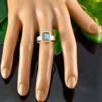 Labradorite Solitaire Egyptian Silver Gray Gemstones Slim Fairytale Ring Jewellery