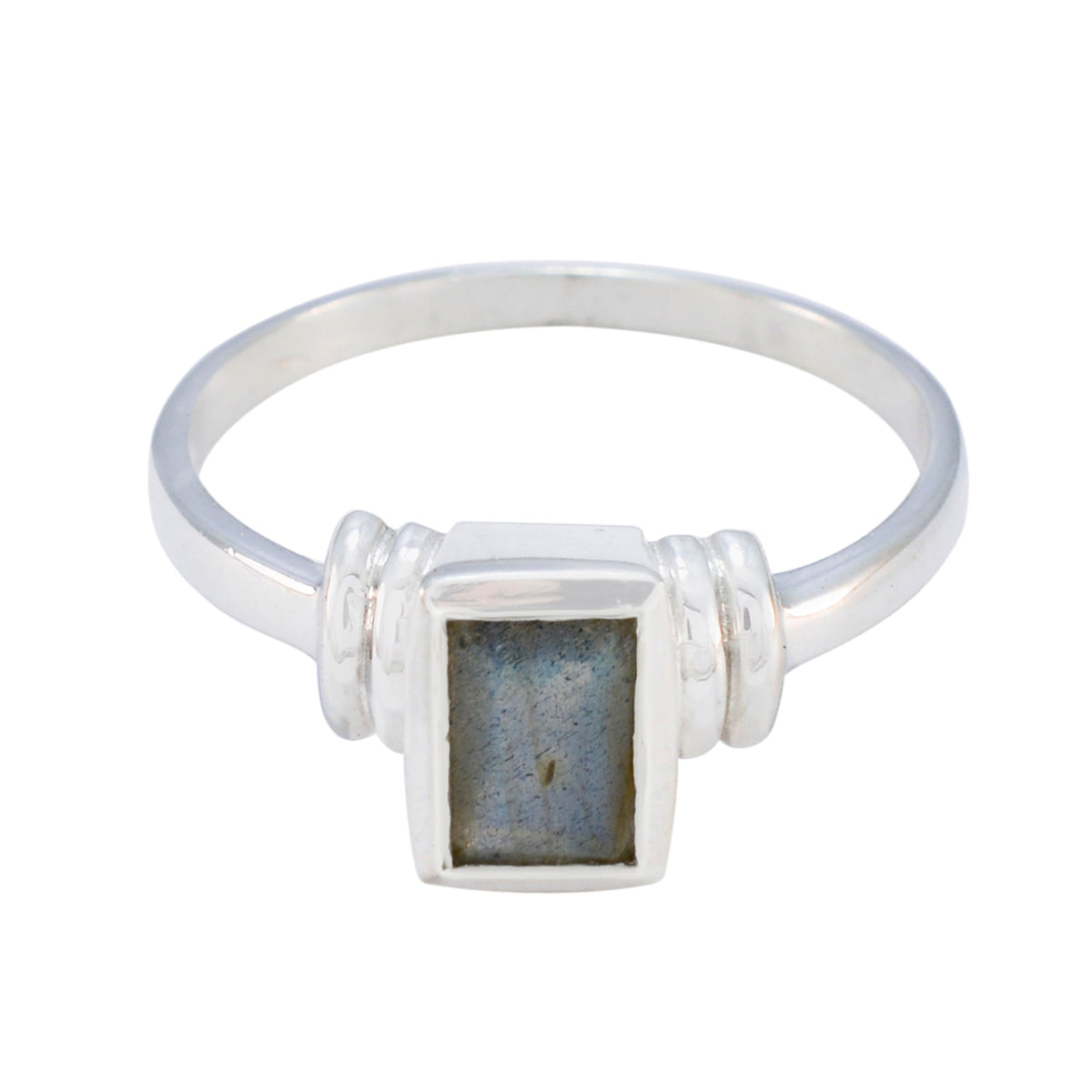 Labradorite Solitaire American 925 Sterling Silver Gray Gemstone Whisper thin Fairytale Ring Jewellery