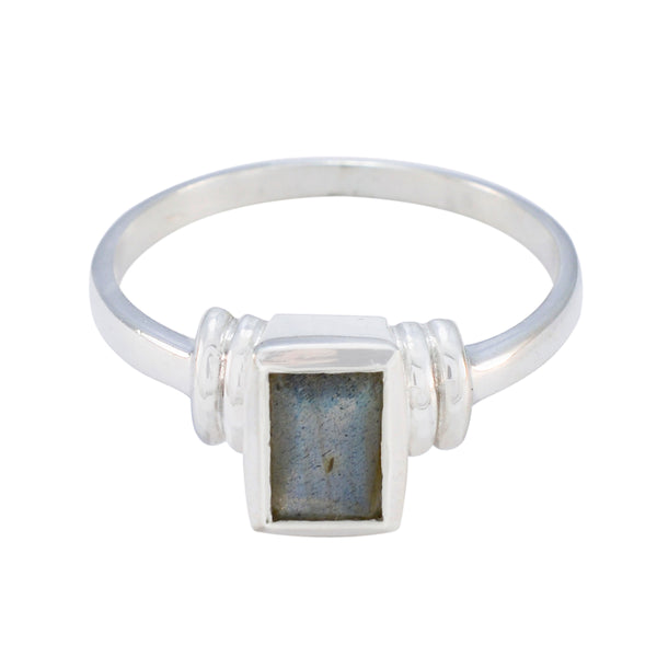 Labradorite Solitaire American 925 Sterling Silver Gray Gemstone Whisper thin Fairytale Ring Jewellery