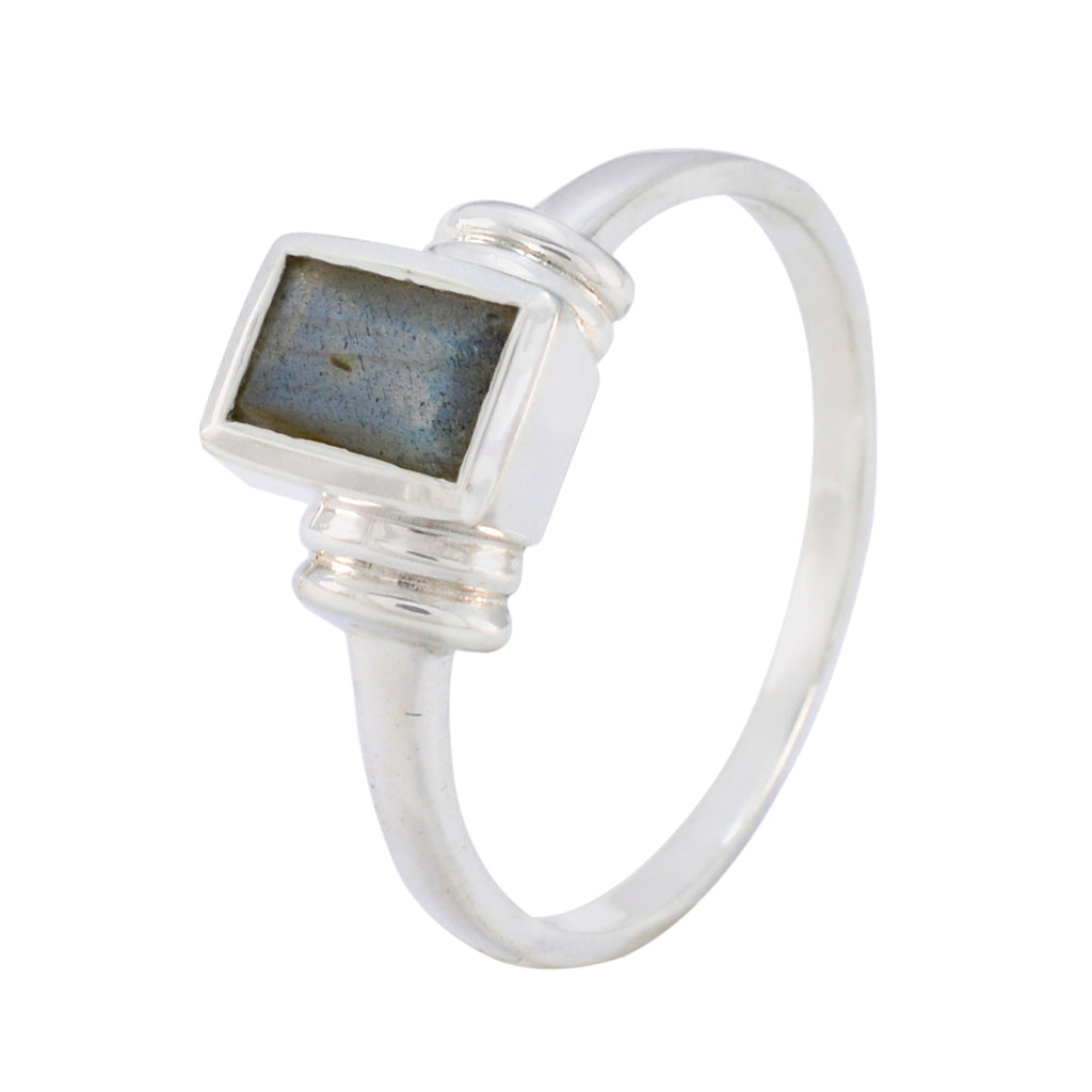 Labradorite Solitaire American 925 Sterling Silver Gray Gemstone Whisper thin Fairytale Ring Jewellery
