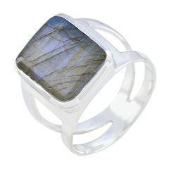 Labradorite Solitaire African 925 Silver Gray Gemstones Mid weight Signet Ring Jewellery