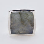 Labradorite Solitaire Egyptian Sterling Silver Gray Gemstone Chunky Traditional Ring Jewelry