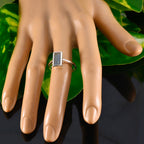 Labradorite Solitaire French 925 Silver Gray Gems Slim Abstract Ring Jewellery