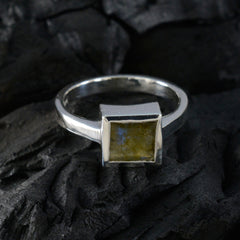 Labradorite Solitaire Egyptian Silver Gray Gemstone Featherlight Graceful Ring Jewellery