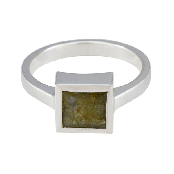 Labradorite Solitaire Egyptian Silver Gray Gemstone Featherlight Graceful Ring Jewellery