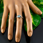 Labradorite Solitaire Korean 92.5 Silver Gray Gems Dainty Graceful Ring Jewellery