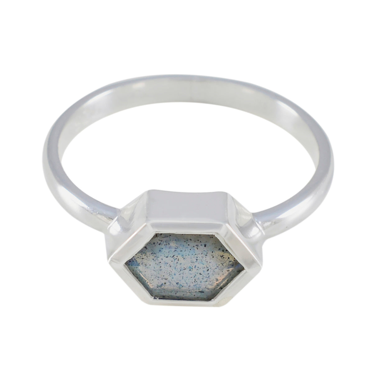 Labradorite Solitaire Korean 92.5 Silver Gray Gems Dainty Graceful Ring Jewellery メイン画像