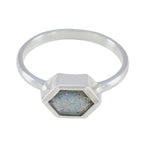 Labradorite Solitaire Korean 92.5 Silver Gray Gems Dainty Graceful Ring Jewellery