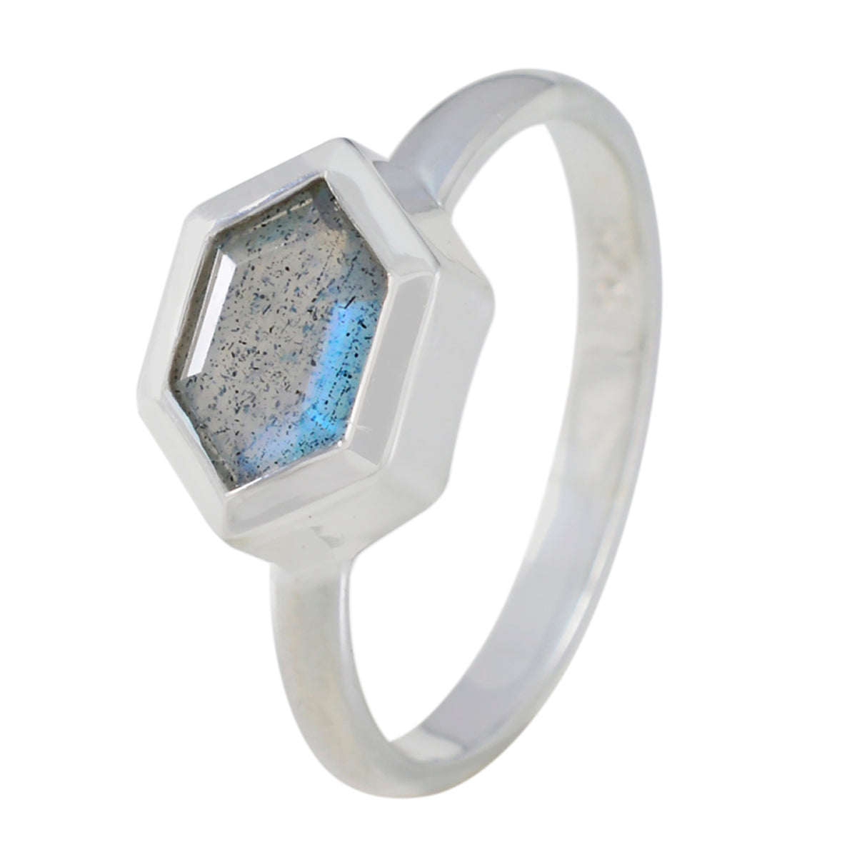 Labradorite Solitaire Korean 92.5 Silver Gray Gems Dainty Graceful Ring Jewellery