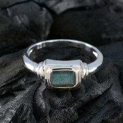 Labradorite Solitaire American 925 Silver Gray Gemstones Whisper thin Artisan Ring Jewelry