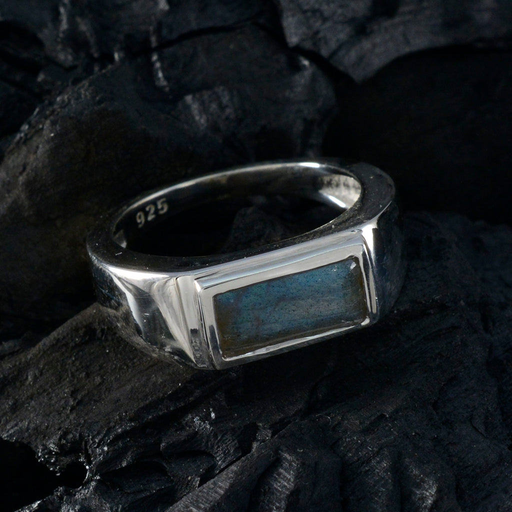 Labradorite Solitaire African Sterling Silver Gray Gemstones Tiny Feminine Ring Jewellery