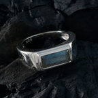 Labradorite Solitaire African Sterling Silver Gray Gemstones Tiny Feminine Ring Jewellery