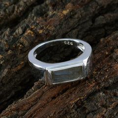 Labradorite Solitaire African Sterling Silver Gray Gemstones Tiny Feminine Ring Jewellery