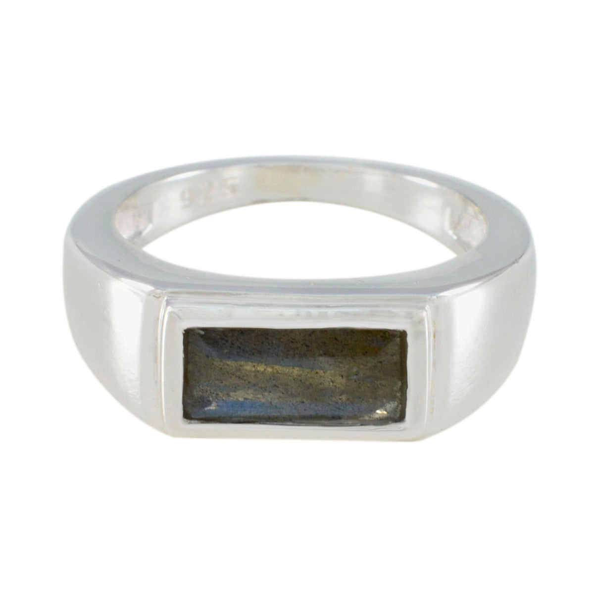 Labradorite Solitaire African Sterling Silver Gray Gemstones Tiny Feminine Ring Jewellery Huvudsaklig produktbild