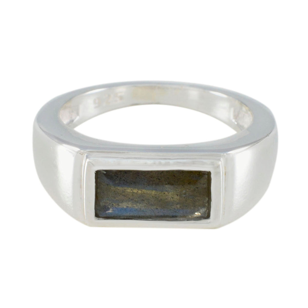 Labradorite Solitaire African Sterling Silver Gray Gemstones Tiny Feminine Ring Jewellery