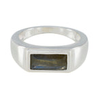 Labradorite Solitaire African Sterling Silver Gray Gemstones Tiny Feminine Ring Jewellery