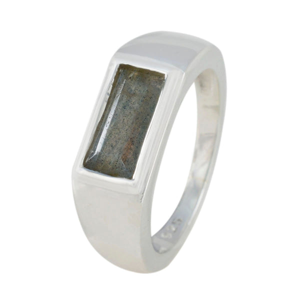 Labradorite Solitaire African Sterling Silver Gray Gemstones Tiny Feminine Ring Jewellery