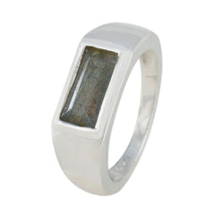 Labradorite Solitaire African Sterling Silver Gray Gemstones Tiny Feminine Ring Jewellery