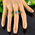 Labradorite Solitaire Korean 925 Silver Gray Gemstones Dainty Contemporary Ring Jewelry