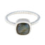 Labradorite Solitaire Korean 925 Silver Gray Gemstones Dainty Contemporary Ring Jewelry
