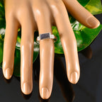 Labradorite Solitaire French 925 Sterling Silver Gray Gemstones Minimal Romantic Ring Jewelry